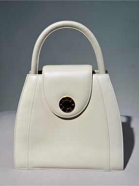 Givenchy Vintage Cream Top Handle Satchel Gold Hardware Classic Bag